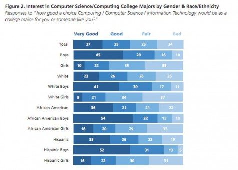 DotDiva market research data on interest in CS, by gender and race 