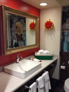 Our hotel room bathroom. Photo: Jenny Williams