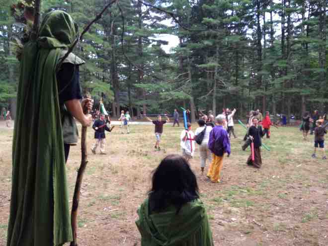 A tree spirit watches over the action at the Reading, MA, location. (Photo: Ethan Gilsdorf)