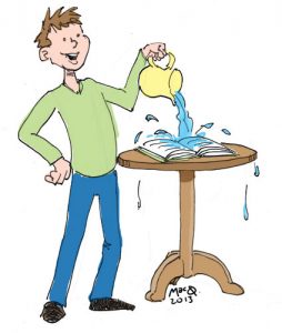 Pouring over a book...