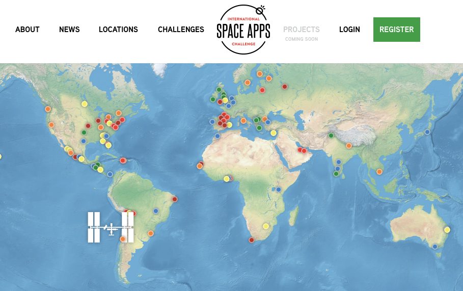 Space Apps Challenge. Screenshot by Ariane Coffin.
