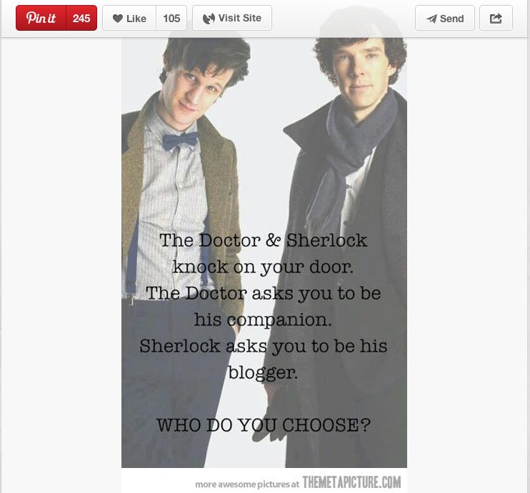 Screenshot of the Doctor vs Sherlock pin. Screenshot by Ariane Coffin.