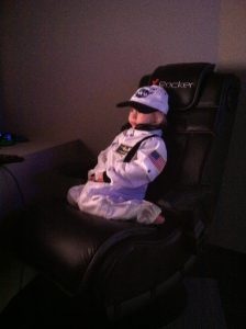 Daniel H. Wilson son in flightsuit