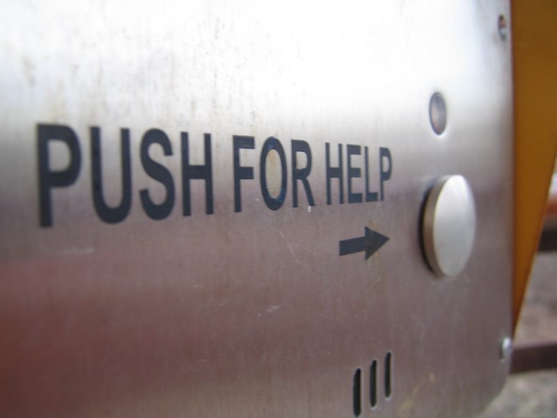Push for help Image Flikr user Johnathan Nightingale, used under creative commons fair use