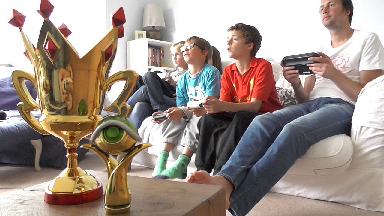 Family Competes at Mario Kart 8