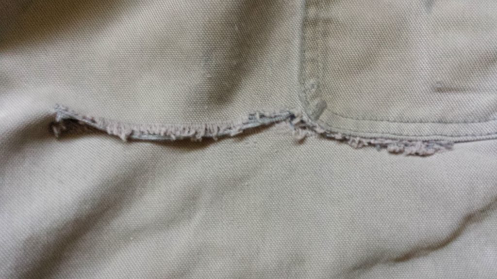 Huge, pants-wrecking rip. (image L. Weldon) 