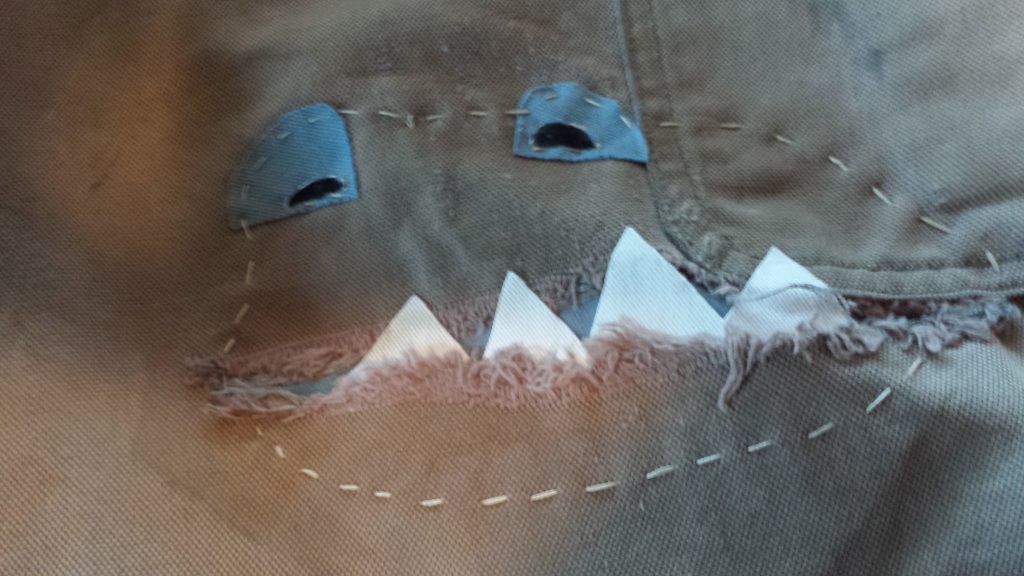 make a monster jeans patch, 