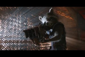 A raccoon and his big honkin' gun.