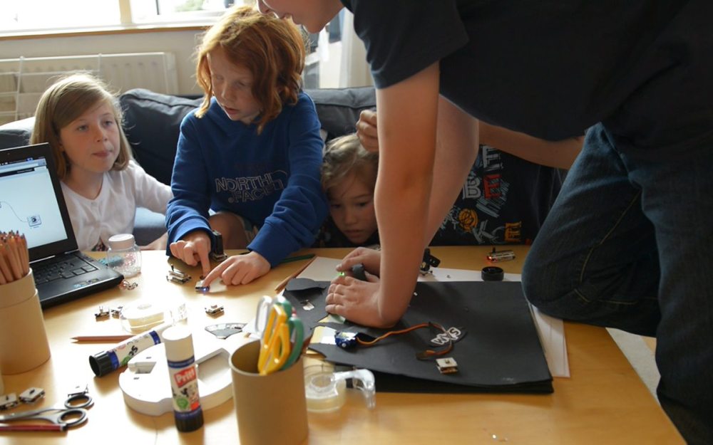 Kids testing out the SAM prototypes