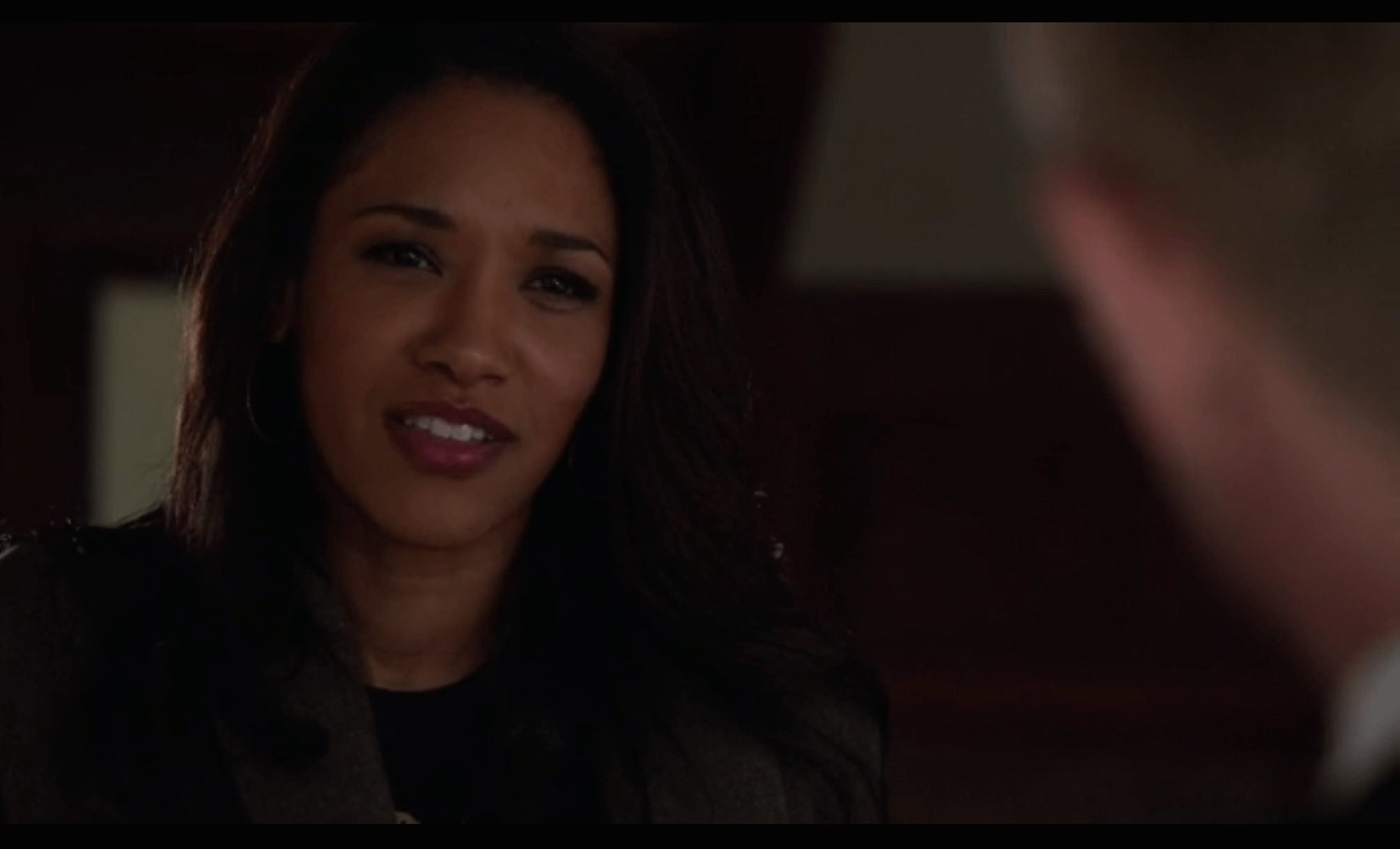 "I'm not in this scene, but this is my 'you guys are jerks' face." Source: CW.