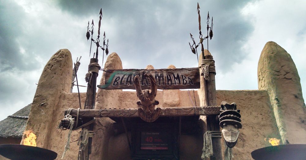 Ominous entrance to Phantasialand's Black Mamba
