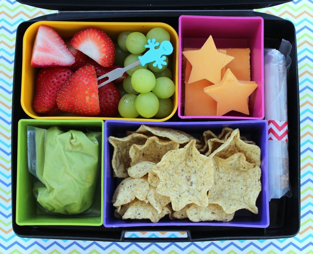 Here is a much less complicated bento box lunch, but it's still attractive and fun to eat. Laptop Lunches Bento Box by Flickr user Melissa CC by 2.0