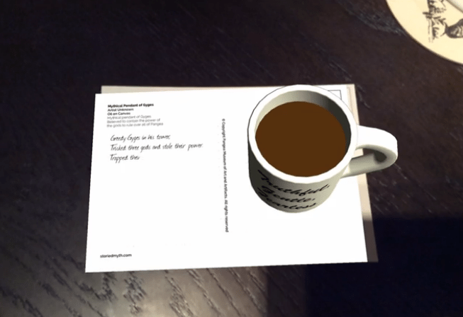 'Storied Myth' AR coffee cup clue