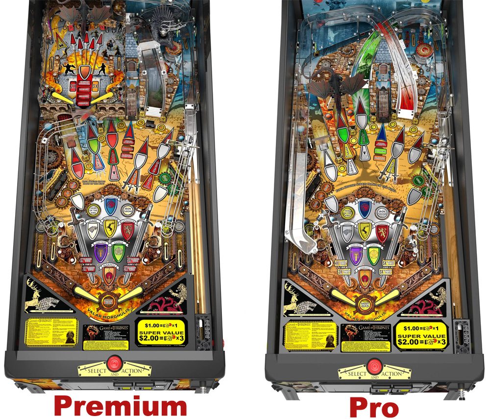 Game of Thrones Pinball Playfields