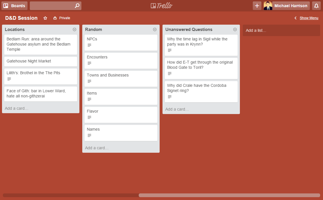Dungeon Masters and Trello - Random