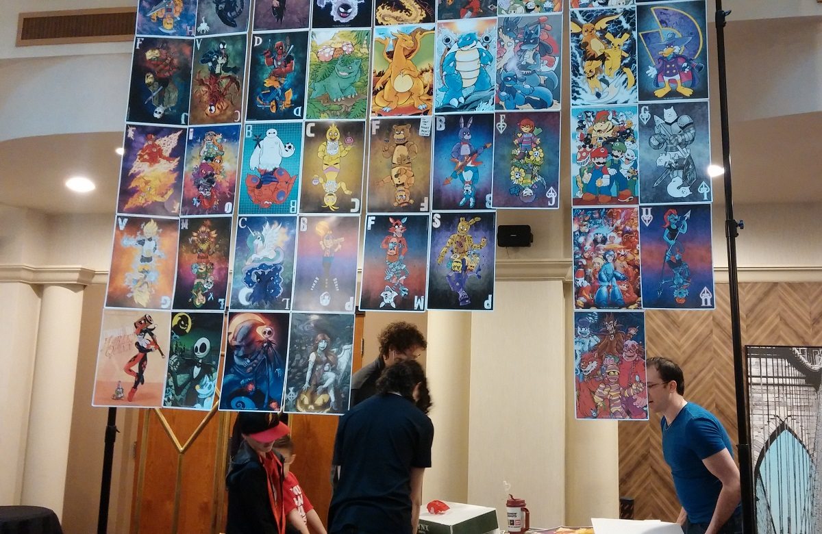 Josh C. Lyman (on right) was one of several artists showcasing their work at the hotels.