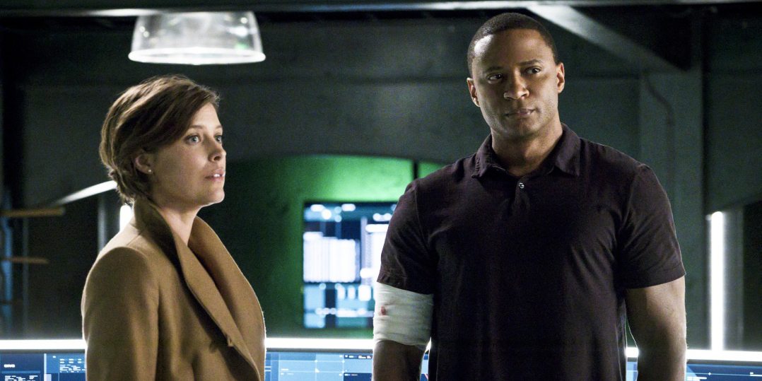 Arrow -- "A.W.O.L." -- Image AR411A_0173b.jpg -- Pictured (L-R): Audrey Marie Anderson as Lyla Michaels and David Ramsey as John Diggle -- Photo: Liane Hentscher/ The CW -- Ã?Â&copy; 2016 The CW Network, LLC. All Rights Reserved.