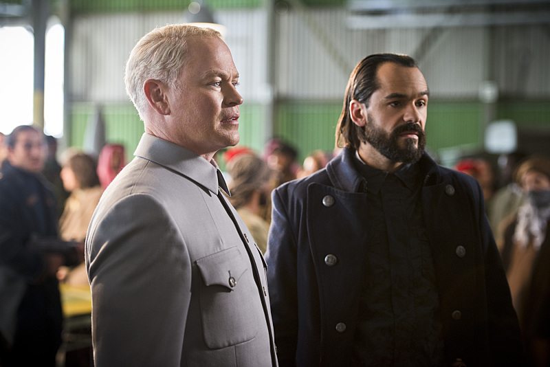 DC's Legends of Tomorrow -- "Pilot, Part 2" -- Image LGN102_20150917_0279b -- Pictured (L-R): Neal McDonough as Damien Darhk and Casper Crump as Vandal Savage -- Photo: Diyah Pera/The CW -- Ã?Â&copy; 2015 The CW Network, LLC. All Rights Reserved.