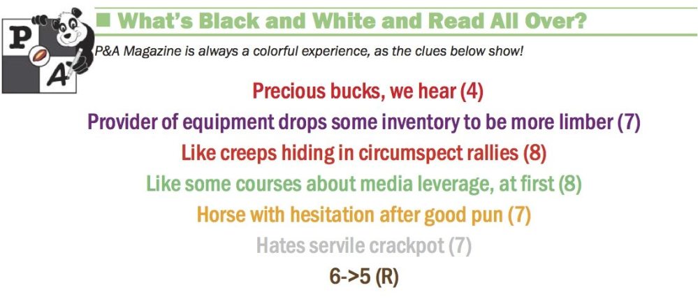 If you're familiar with cryptic crosswords, this is a fairly straightforward puzzle for getting to the meta answer. Puzzle courtesy of P&A Magazine