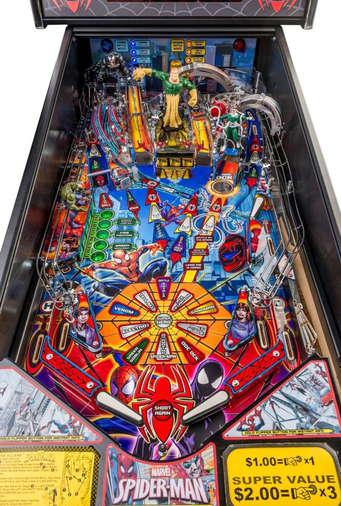 Ultimate Spider-man pinball playfield by Stern Pinball