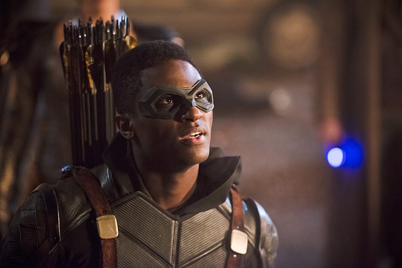 DC's Legends of Tomorrow -- "Star City 2046" -- Image LGN106b_0363b.jpg -- Pictured: Joseph David-Jones as Connor Hawke / Green Arrow -- Photo: Diyah Pera/The CW -- Ã?Â&copy; 2016 The CW Network, LLC. All Rights Reserved.