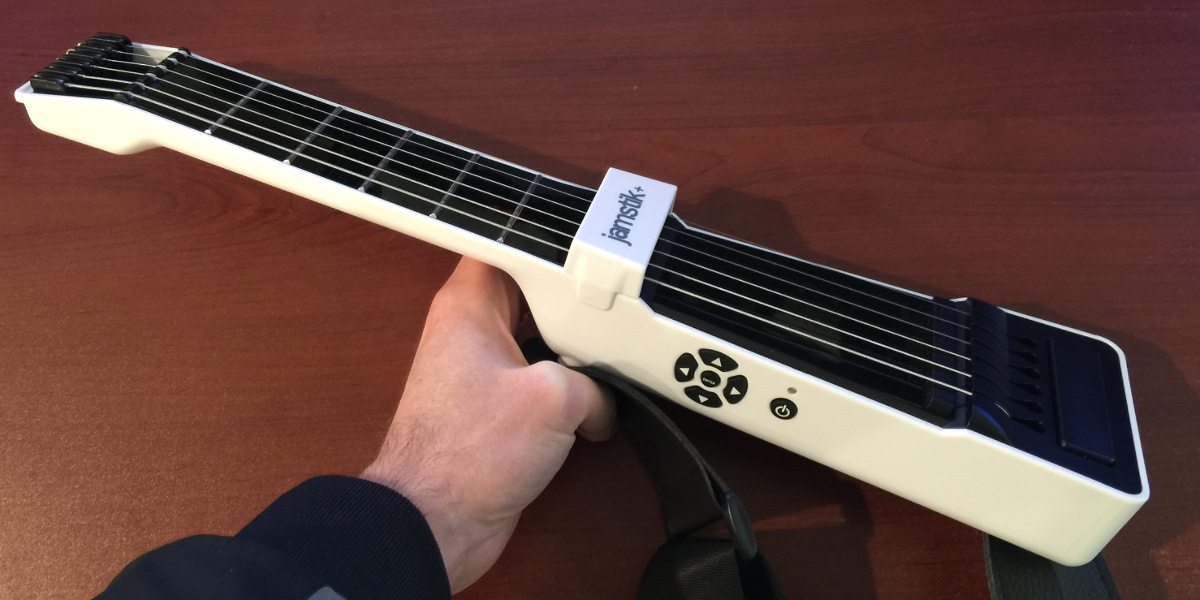 The jamstik+ from an angle, showing its buttons.