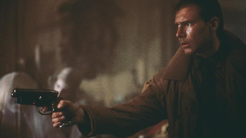 Rick Deckard with his iconic pistol.