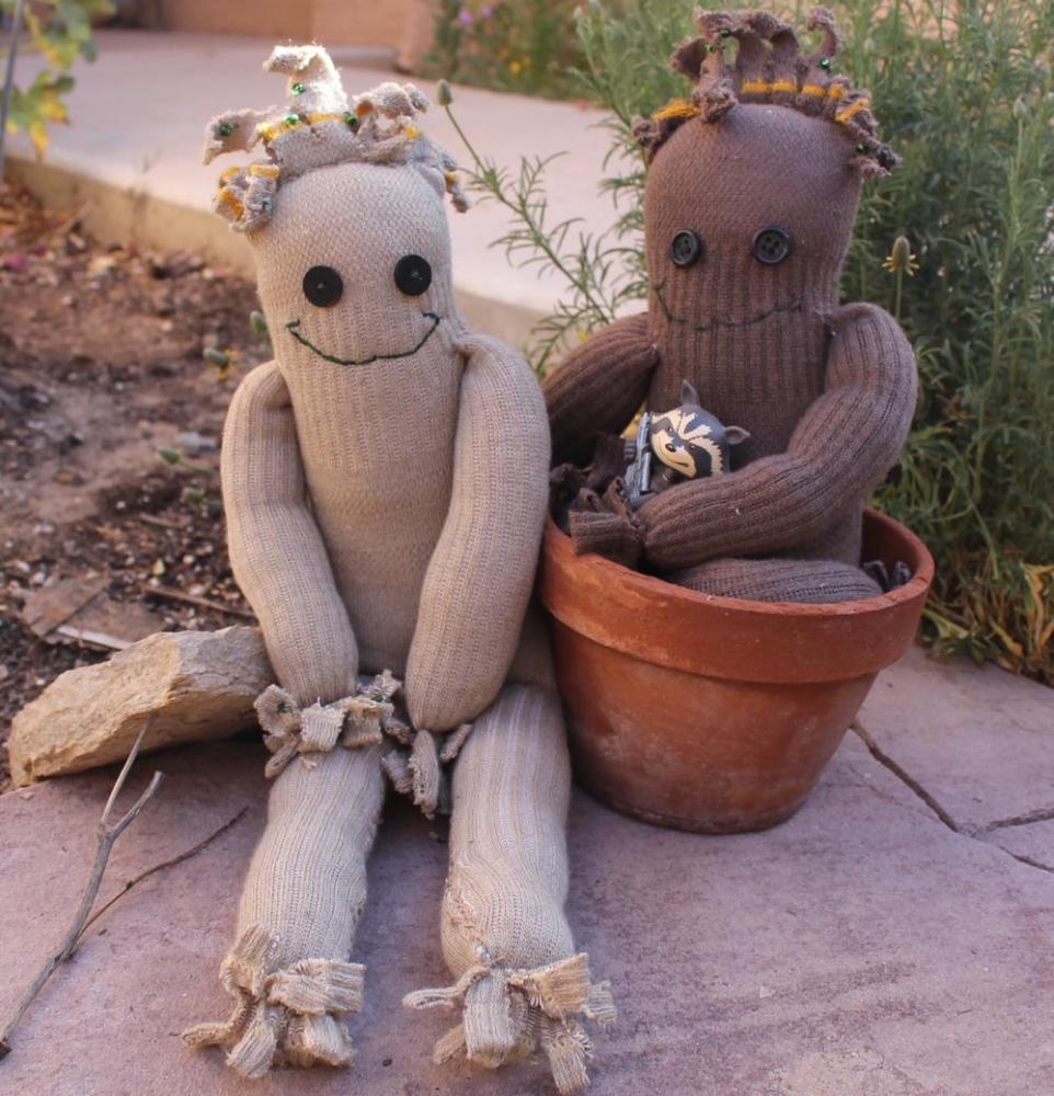 Make a little sock Groot and make a raccoon happy! All images by Lisa Kay Tate.