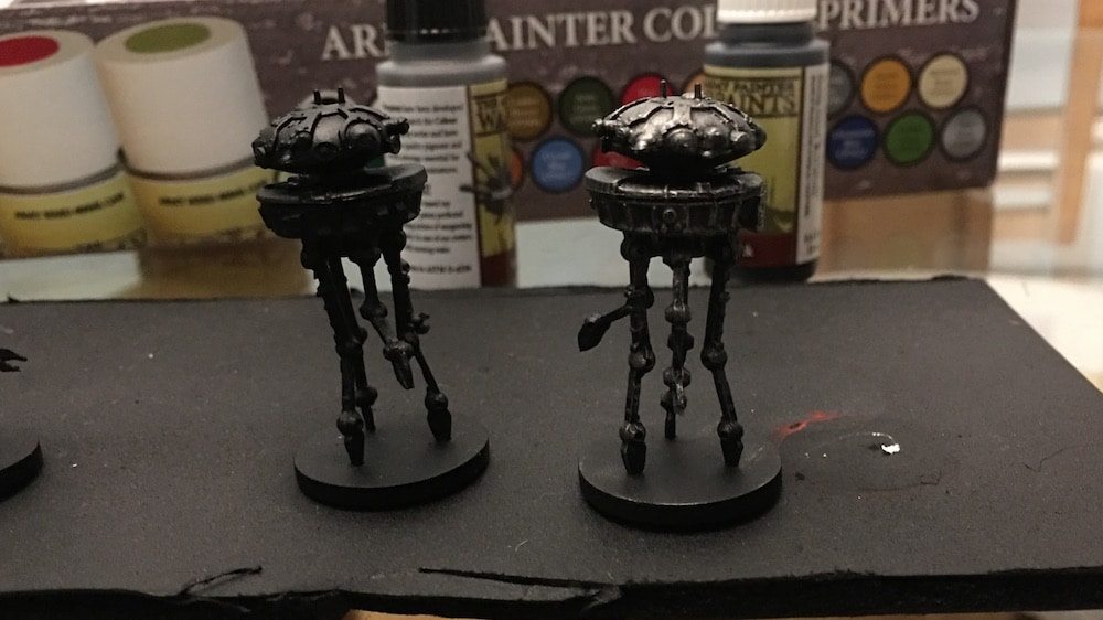 Imperial Assault Probe Droids Drybrushed