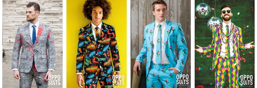 A collection of suits from OppoSuits.