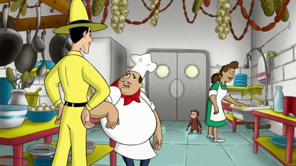 Chef Pisghetti from Curious George. Screenshot by Ariane Coffin.