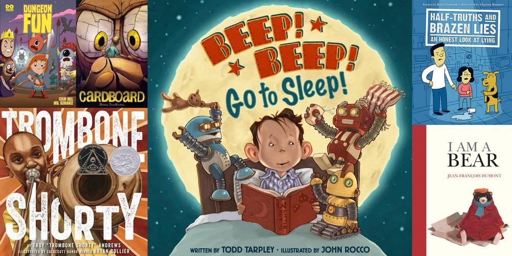 Our favorite read alouds this month. Image credit: Ariane Coffin