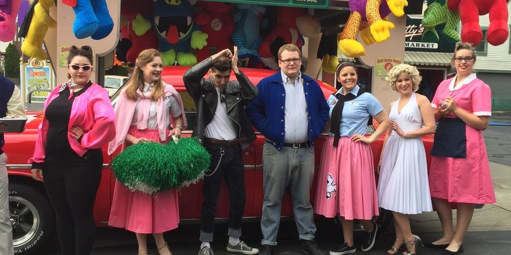 Blast from the Past: Six Flags New England cast members at the Fireball's opening. Photo by Corrina Lawson