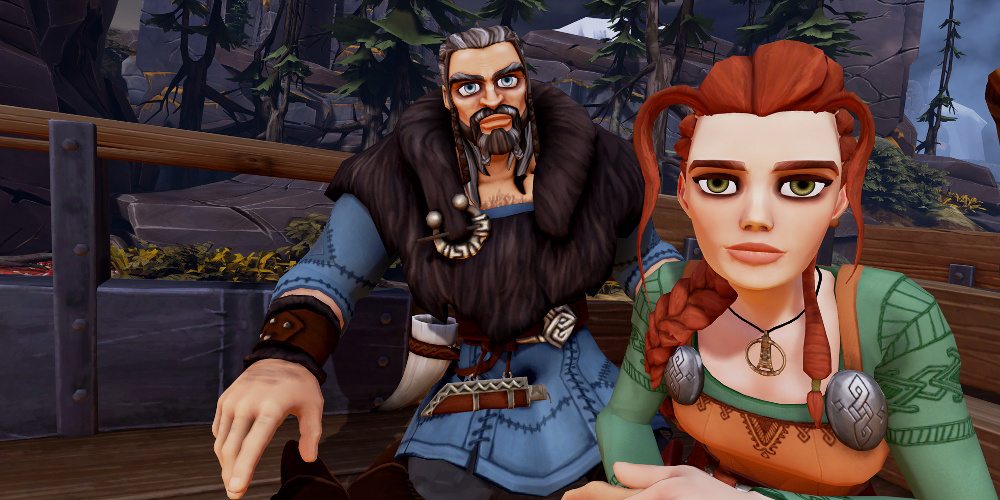 First person view of your wife as you sit in the back of a wagon in a screen shot from FATED: The Silent Oath.