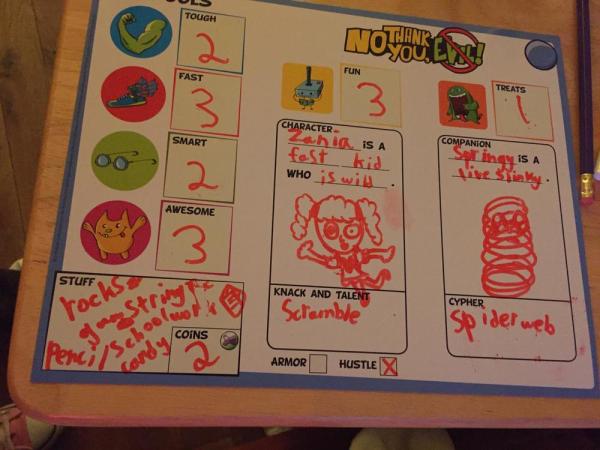 A character sheet for the youngest Bryant