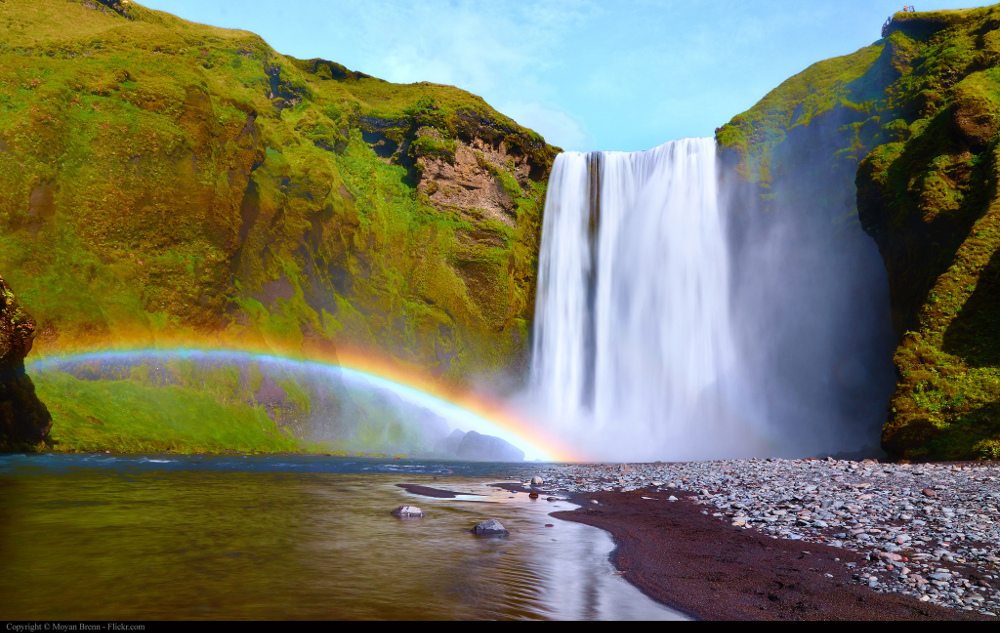 Iceland waterfall rainbow by Flickr user Moyan Brenn (CC BY 2.0)