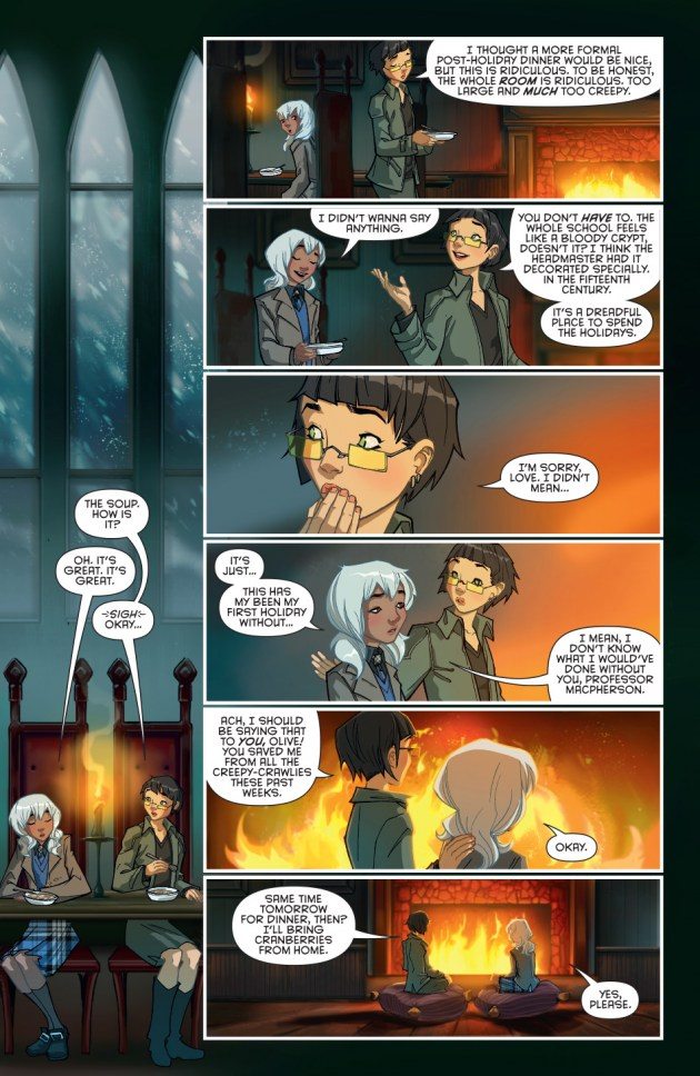 Olive is not too happy with her semester break at Gotham Academy. Image copyright DC Comics