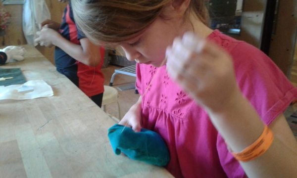 MakeShop sewing at the Children's Museum of Pittsburgh