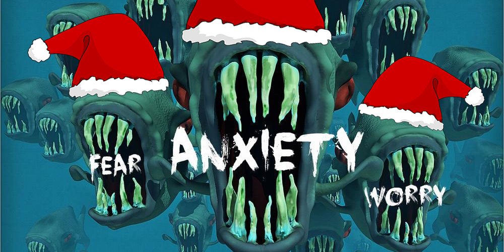 Happy Holidays from the anxiety piranhas  Image creative commons, wardrobe by Dakster