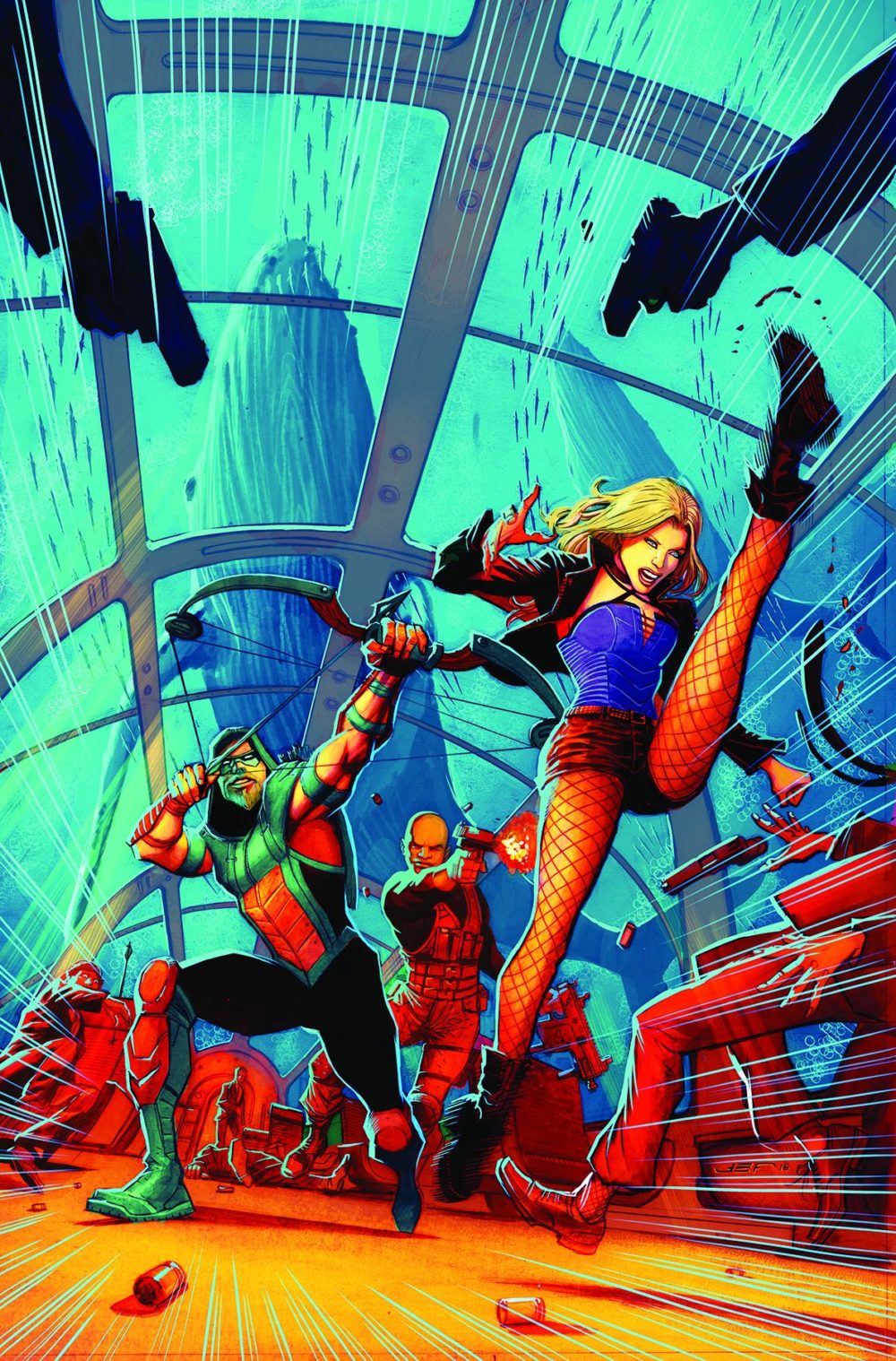 Supertrain! From Green Arrow #10 cover, copyright DC Comics