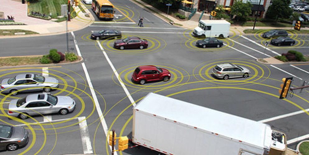 Vehicle-to-Vehicle (V2V) communication.