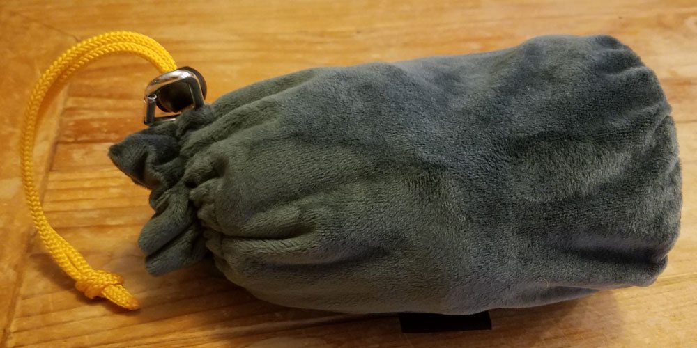The AirComfy pillow in its storage bag. Image by Rob Huddleston