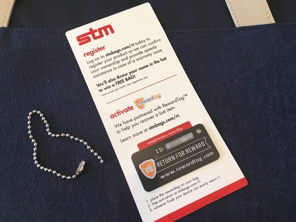 The RewardTags program helps your bag get found if it gets lost or stolen. Image credit: Patricia Vollmer