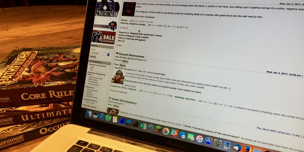 Play by post game on computer