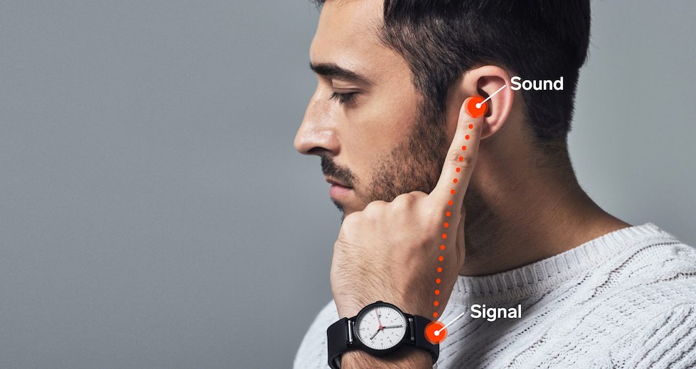 Sgnl Band Transmit Sound Through Your Fingertip.