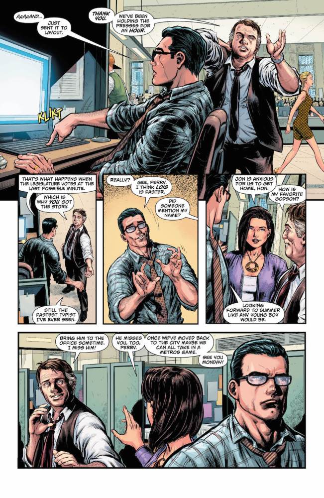 Lois & Clark plus Perry at the Daily Planet in Superman: Action Comics #977