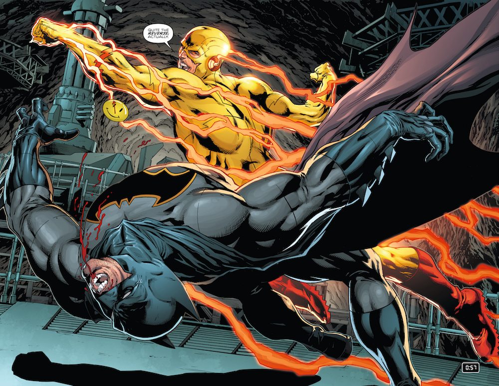 Batman and Reverse Flash in Batman #21, the Button