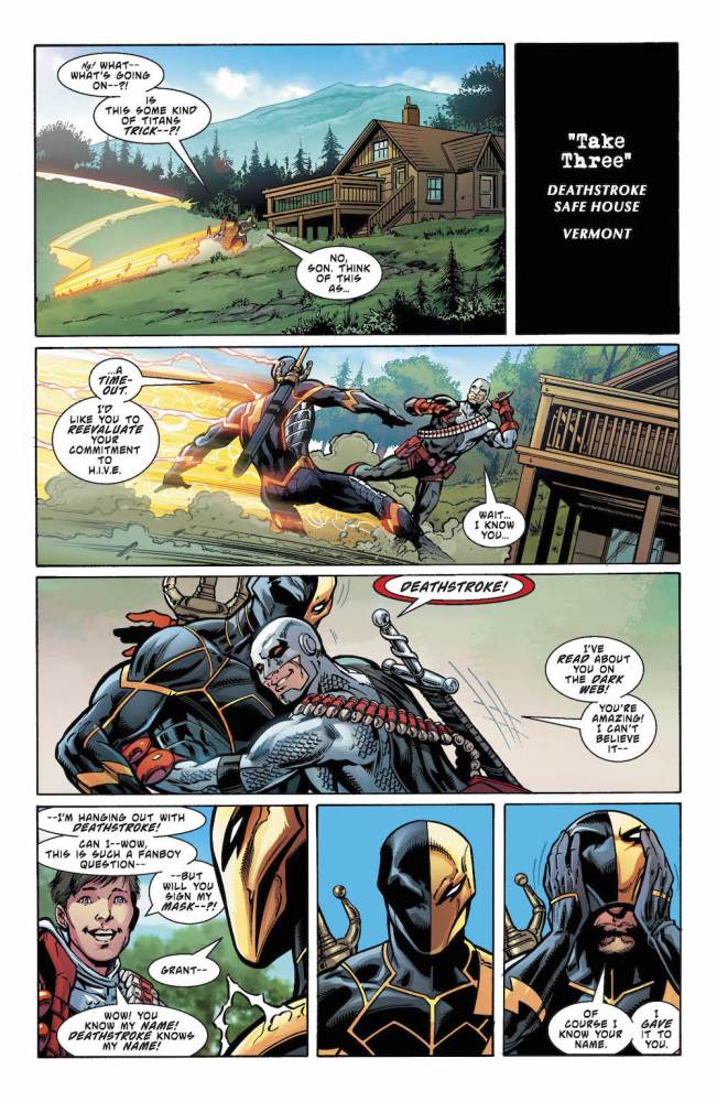 Slade and Grant Wilson in Teen Titans Annual #1, The Lazarus Contract 