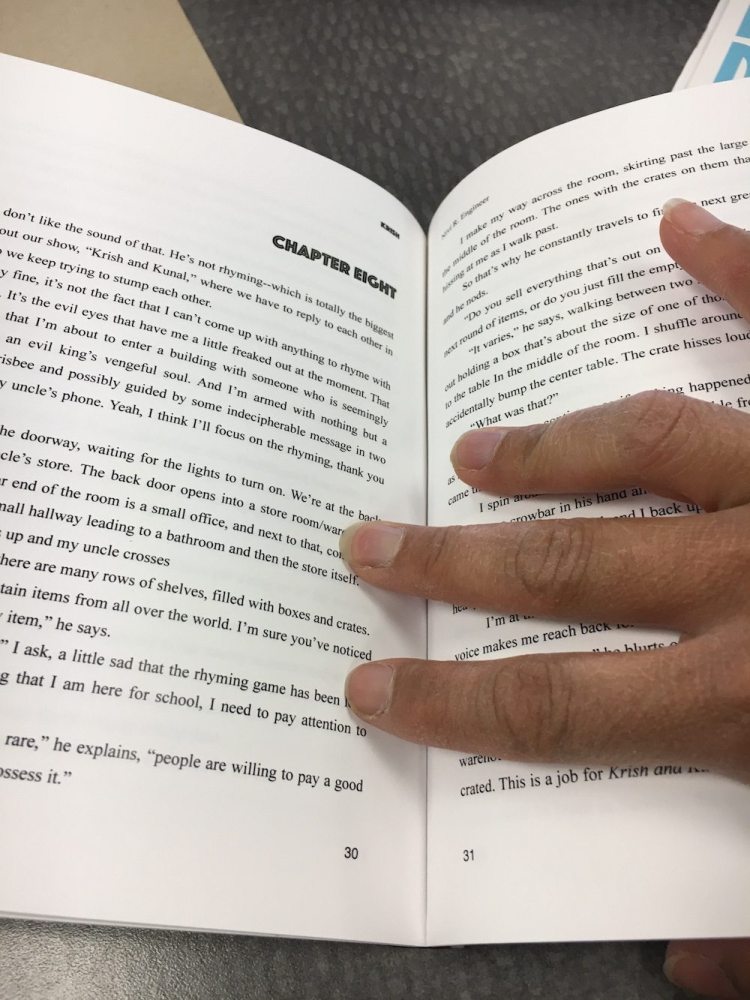 inside of book. page number and headers on inner margin instead of outer margin. oops