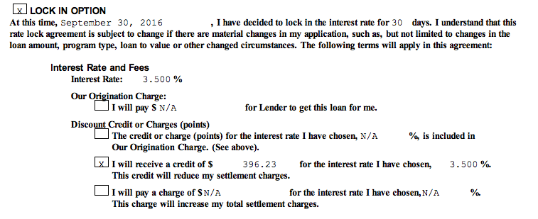 Refinance Terms: 3.5% plus credit just under $400.